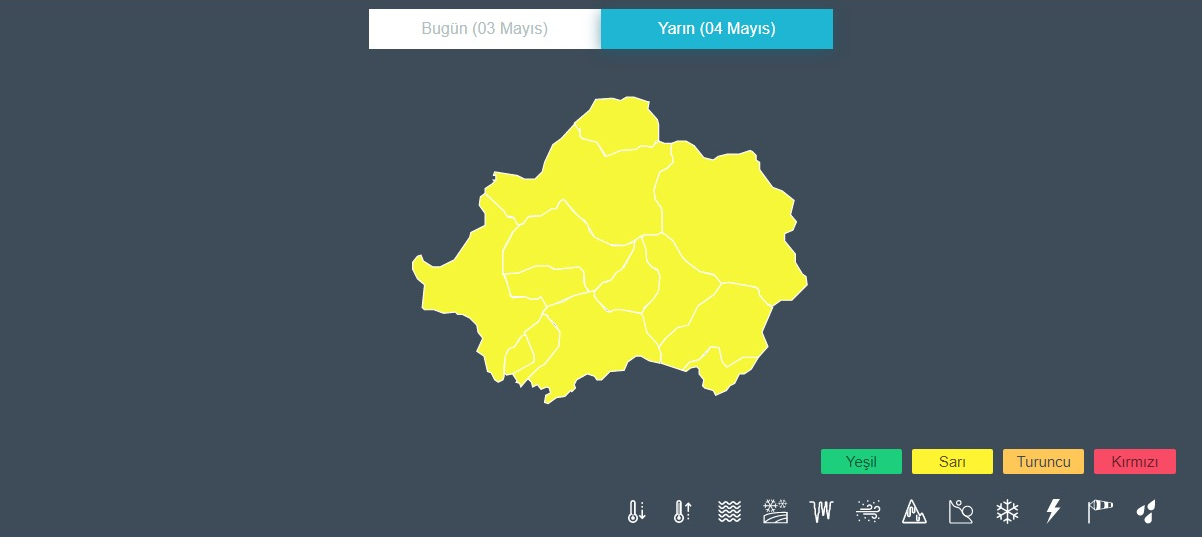 Meteorolojik Uyarı ! Gök gürültülü sağanak yağış geliyor !