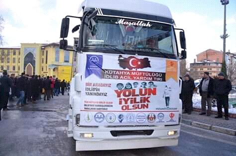 Kutahya'dan İdlib'e 7 TIR yardım gönderildi