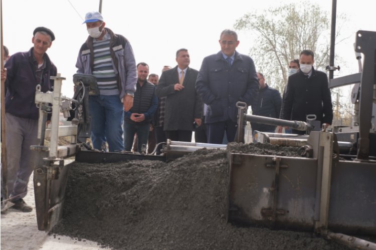 İlk beton asfalt Enne Mahallesine atıldı