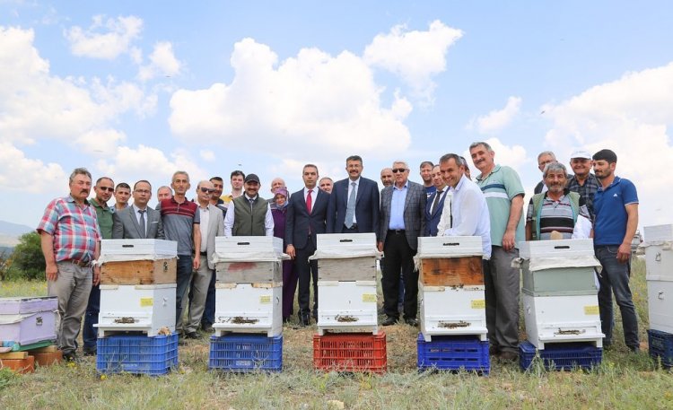 Emet'te yetiştiricilere 1.250 adet çıtalı arı dağıtıldı.