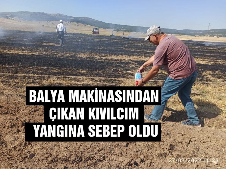 Balya makinasından çıkan kıvılcım yangına sebep oldu