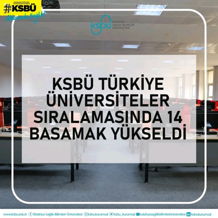 KSBÜ TÜRKİYE ÜNİVERSİTELER SIRALAMASINDA 14 BASAMAK YÜKSELDİ 