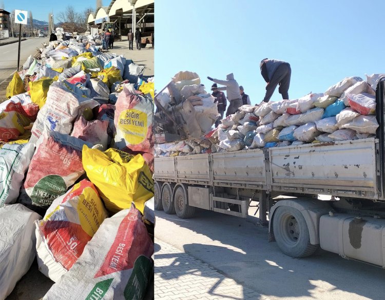 Deprem bölgesine yakacak odun yardımı